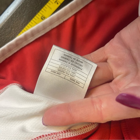 Nike Women’s Red‎ and White Long Sleeve 1/4 Zip Hoodie S *C0293 - Picture 10 of 11